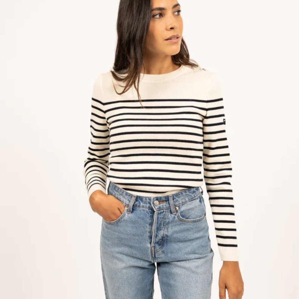 Saint James MAREE Striped Sweater in Pure Merino Wool